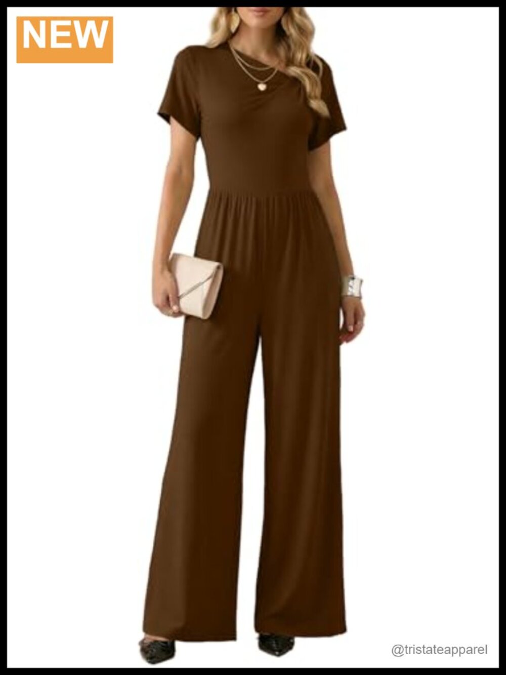 Women's Dressy Casual Wide Leg Jumpsuit Short Sleeve One Piece
